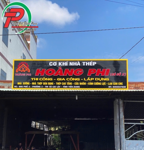 Bảng hiệu cơ khí Alu Hoàng Phi